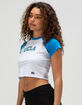 HYPE AND VICE UCLA Womens Crop Raglan Tee image number 3