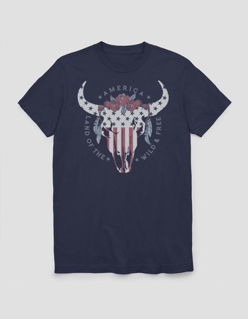AMERICA Wild And Free Skull Unisex Tee Primary Image