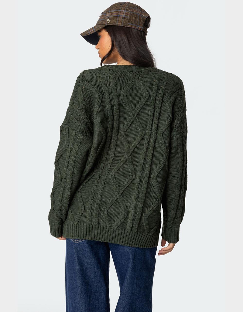 EDIKTED Kennedy Oversized Cable Knit Sweater image number 4