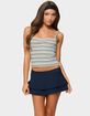 EDIKTED Adelia Striped Ruched Tank Top image number 1