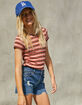 RSQ Vintage High Rise Destructed Girls Denim Shorts image number 4