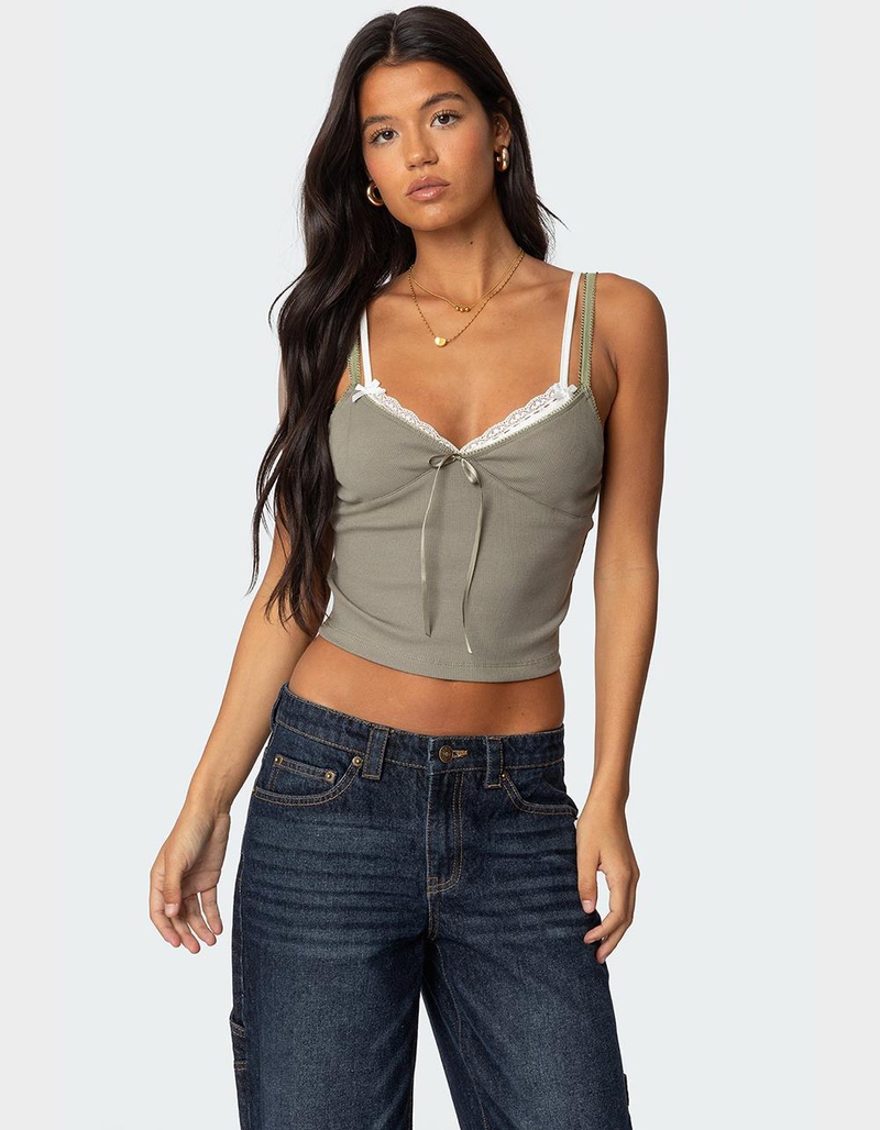 EDIKTED Lacey Layered Tank Top image number 0