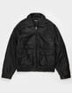 RSQ Mens Vegan Leather Bomber Jacket image number 1
