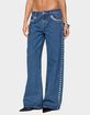 EDIKTED Iridescent Button Low Rise Jeans image number 1