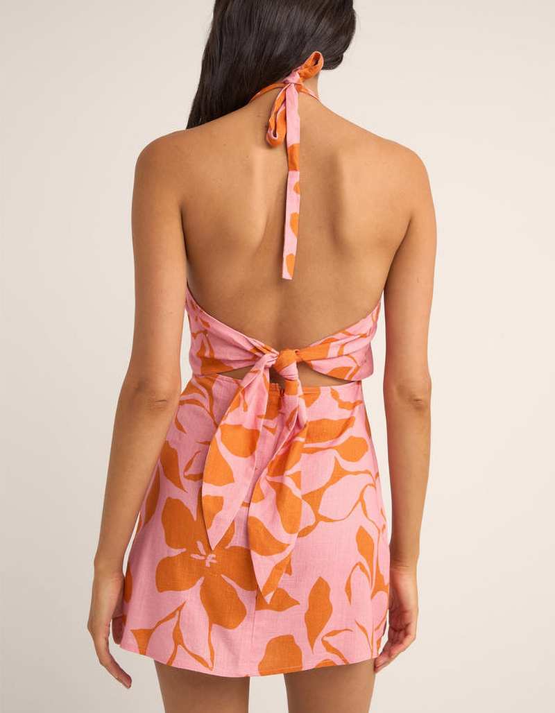 RHYTHM Bora Bora Floral Halter Womens Mini Dress image number 2