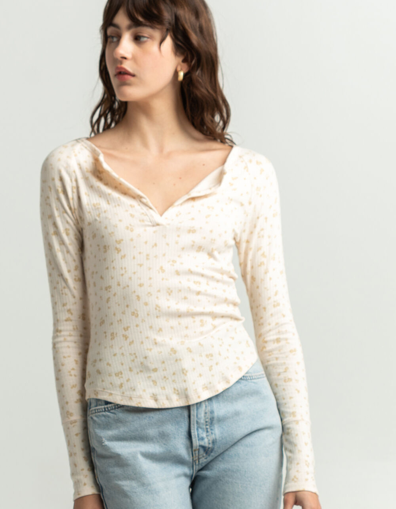 FREE PEOPLE Now And Then Womens Henley Top image number 0