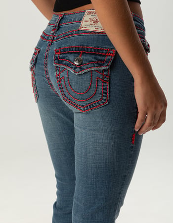 TRUE RELIGION Becca Mid Rise Super T Flap Womens Bootcut Jeans Alternative Image