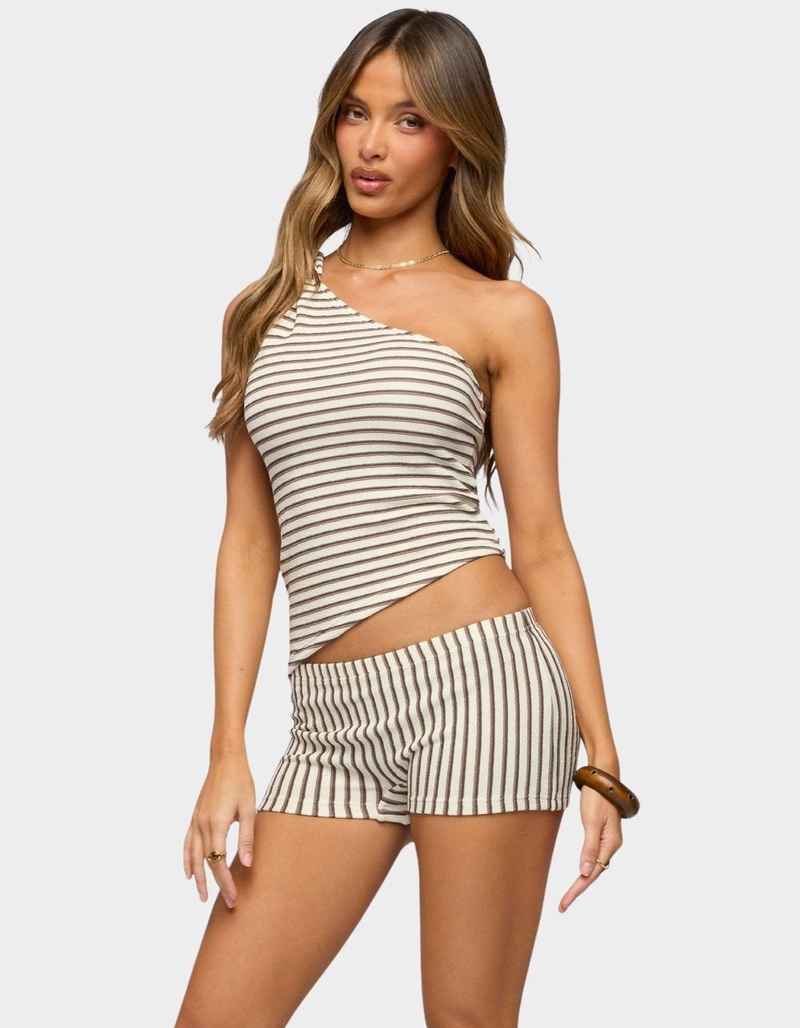 EDIKTED Abril One Shoulder Striped Top image number 1