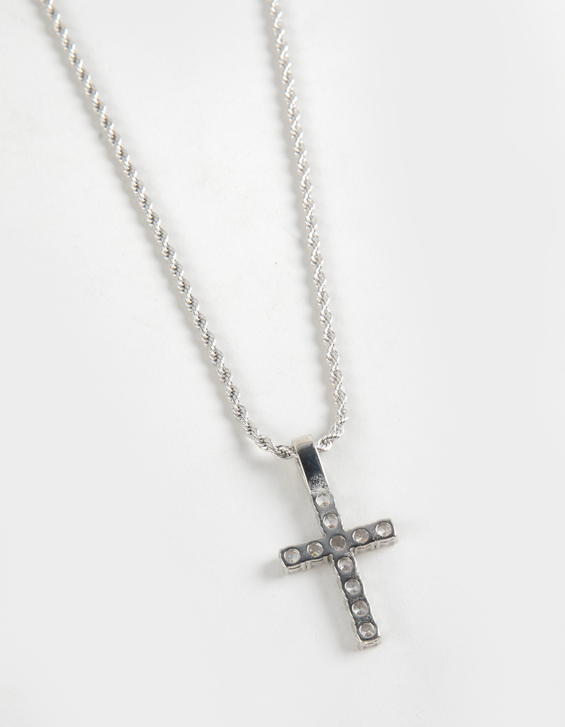 RSQ Iced Cross Rope Chain Necklace image number 1