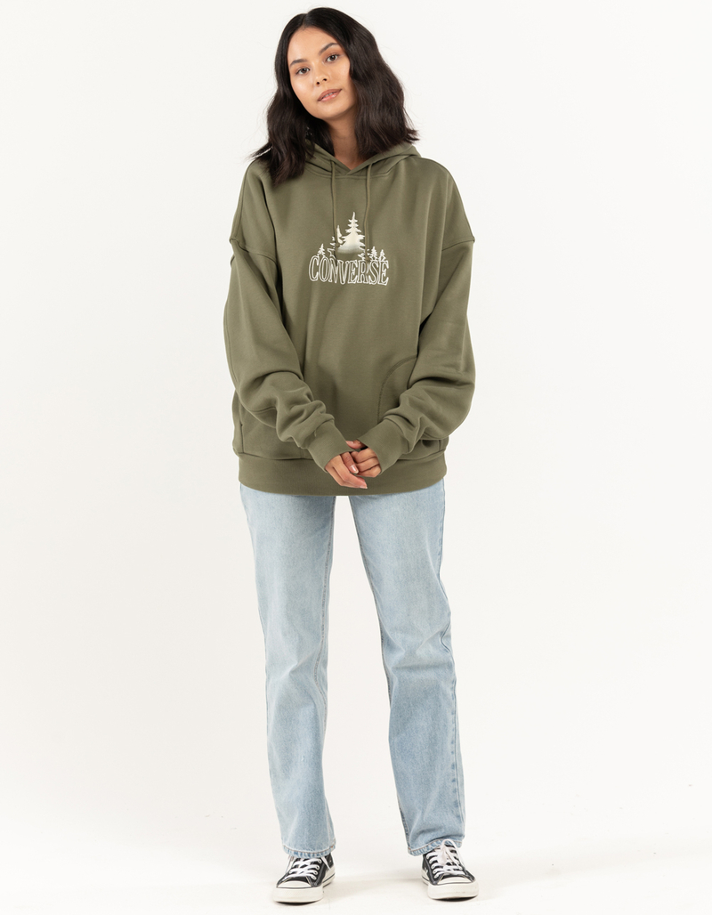 CONVERSE Womens Loose Fit Graphic Hoodie image number 3