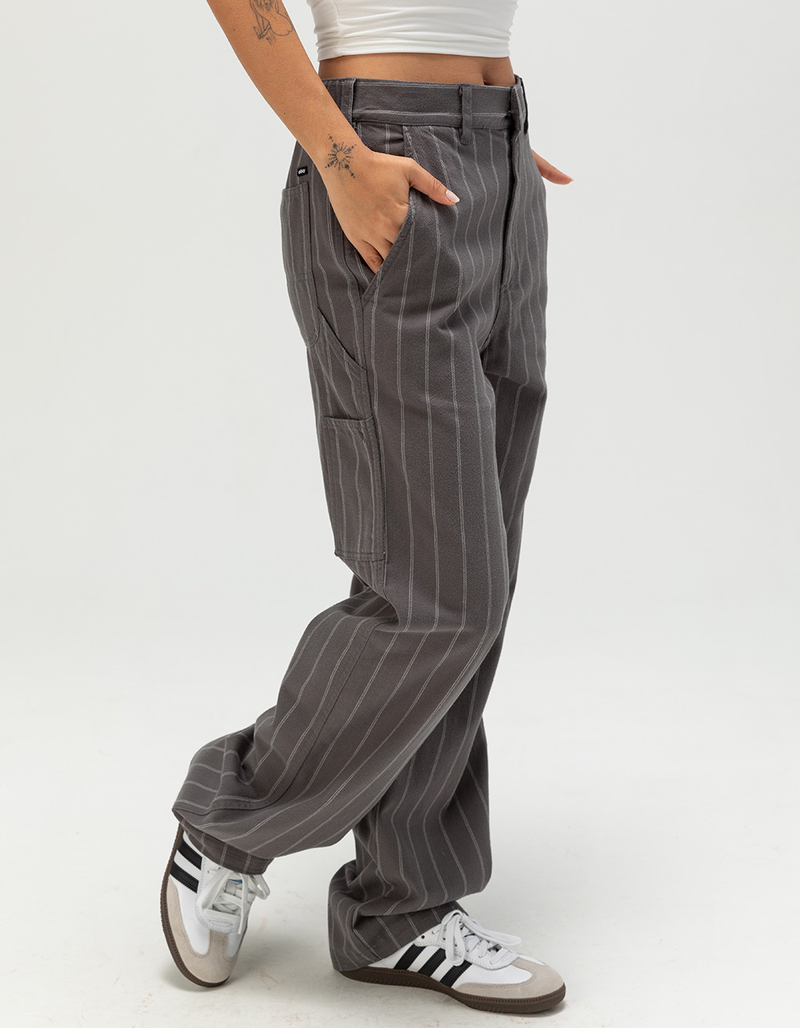 OBEY Mystery Womens Stripe Carpenter Pants image number 2