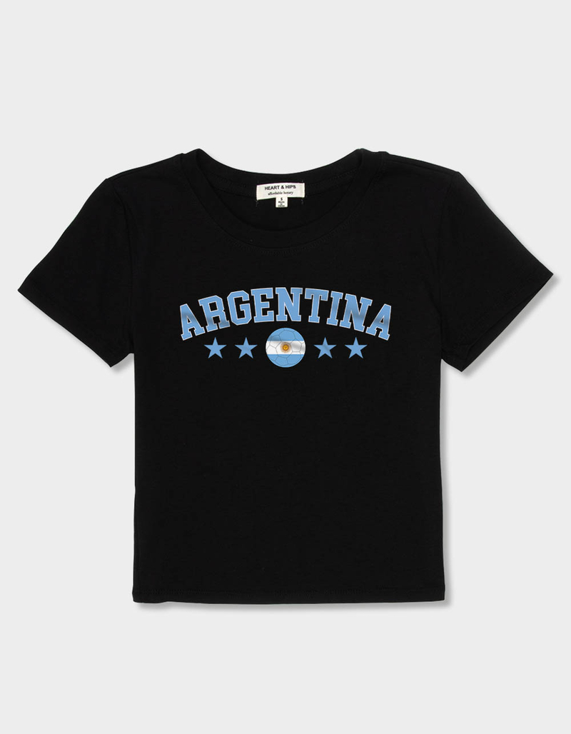 ARGENTINA Flag Soccer Womens Baby Tee image number 1