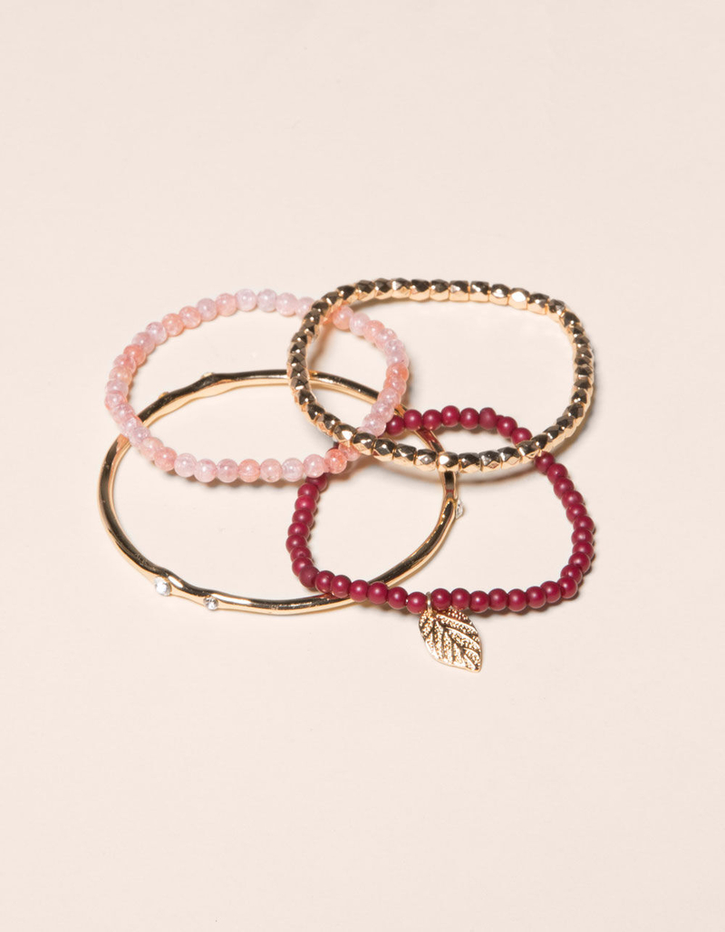 WEST OF MELROSE 4 Piece Leaf Beaded Bracelets image number 1