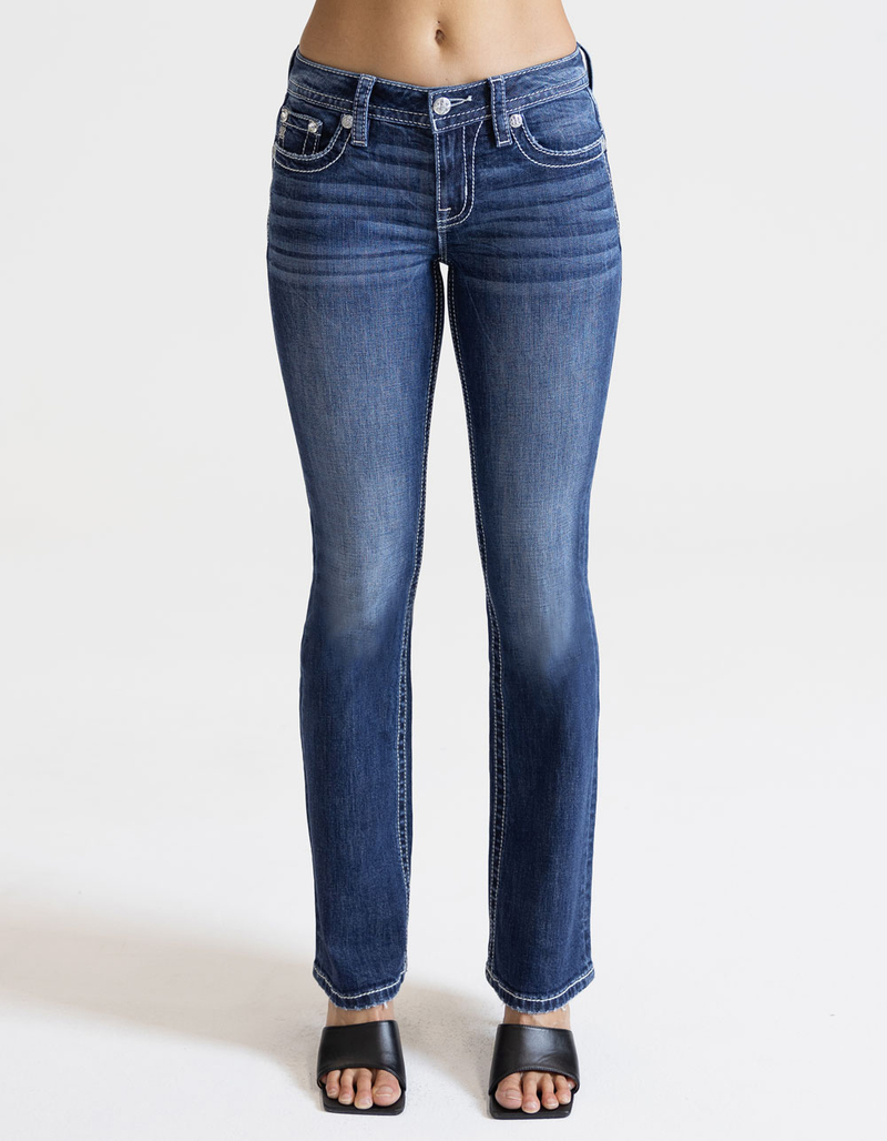 MISS ME Wing Womens Bootcut Jeans image number 2
