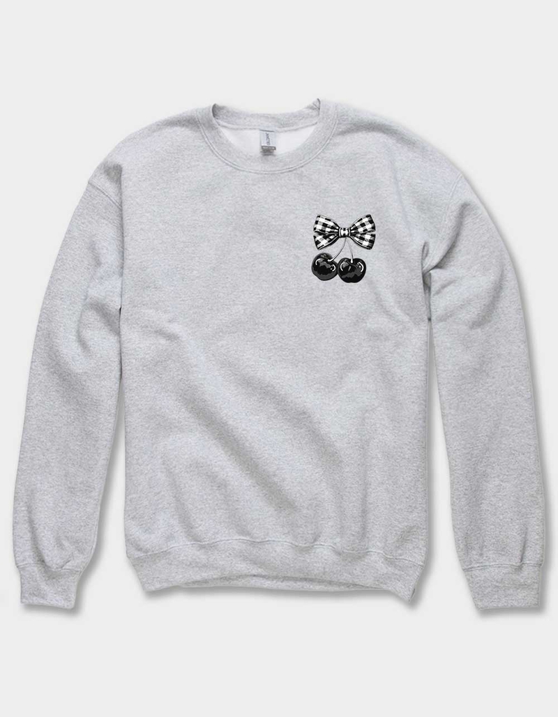 CHERRIES Gingham Bow Unisex Crewneck Sweatshirt image number 0