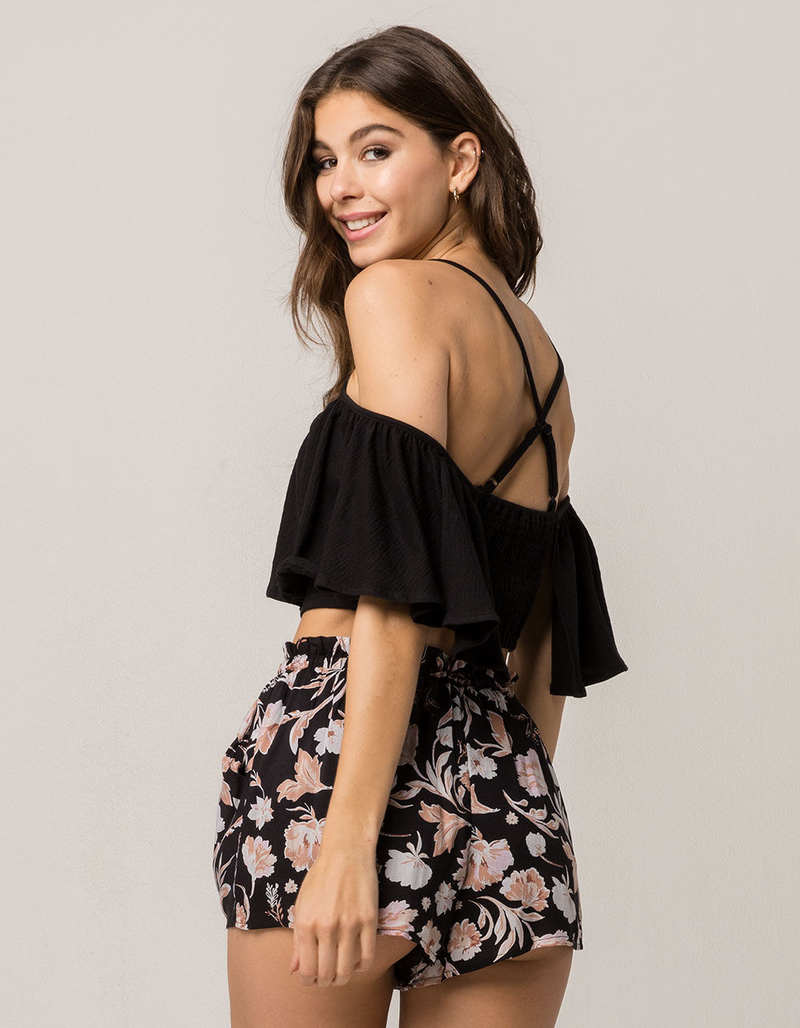 AMUSE SOCIETY Life's A Frill Womens Cold Shoulder Top image number 2