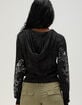 MISS ME Rhinestone Womens Fitted Zip-Up Hoodie image number 2