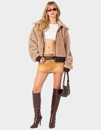 EDIKTED Ashton Faux Fur Jacket Alternative Image