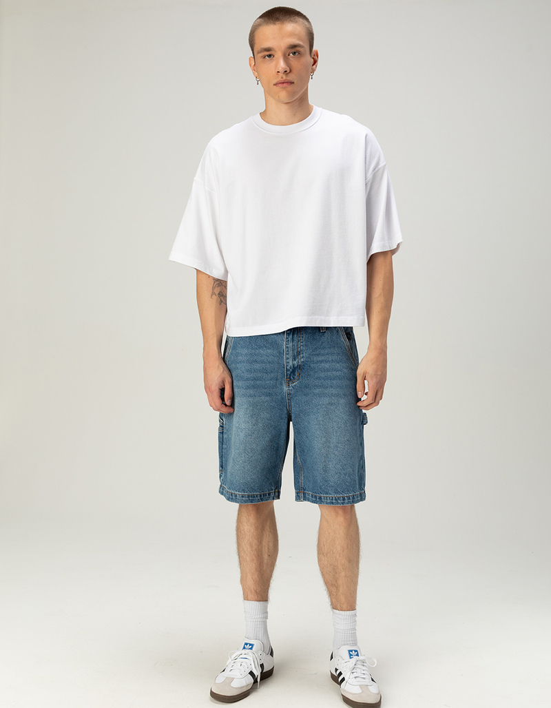 RSQ Mens Loose Embroidered Carpenter Jorts image number 7