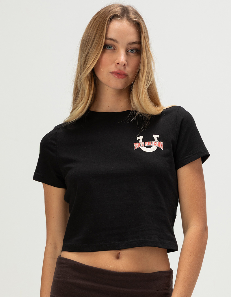 TRUE RELIGION Logo Womens Baby Tee image number 1