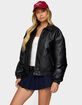 EDIKTED Halley Faux Leather Bomber Jacket image number 2