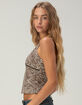 FULL TILT Leopard Print Womens Halter Top image number 3