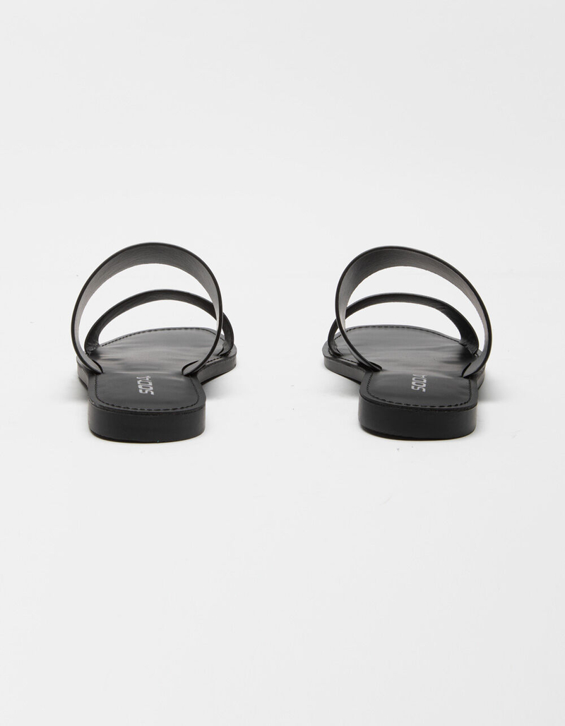 SODA Double Strap Womens Black Slide Sandals image number 3