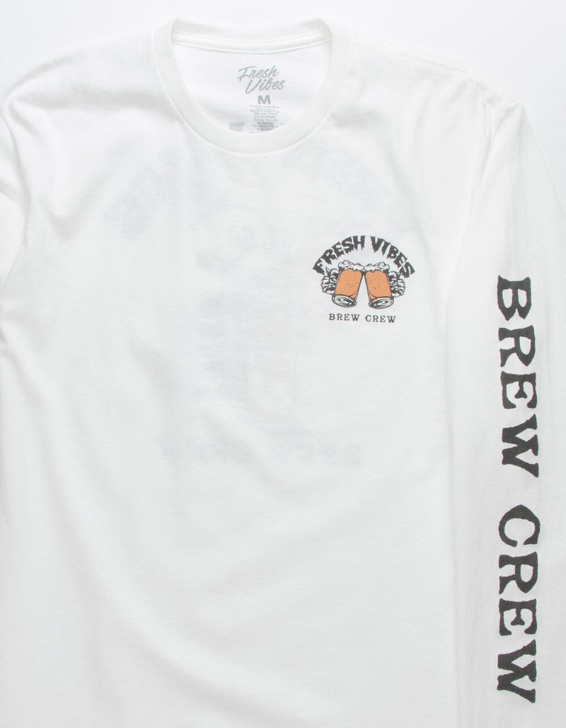 FRESH VIBES Brew Crew White Mens T-Shirt image number 2