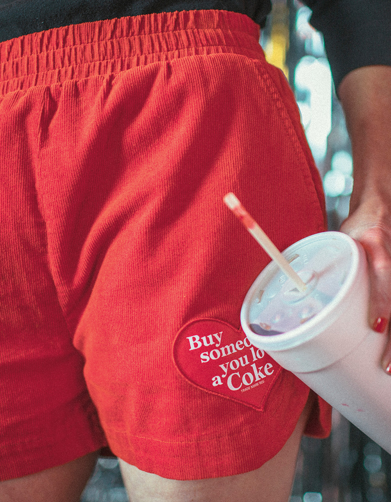 BRIXTON x Coca-Cola Womens Corduroy Runner Shorts image number 3
