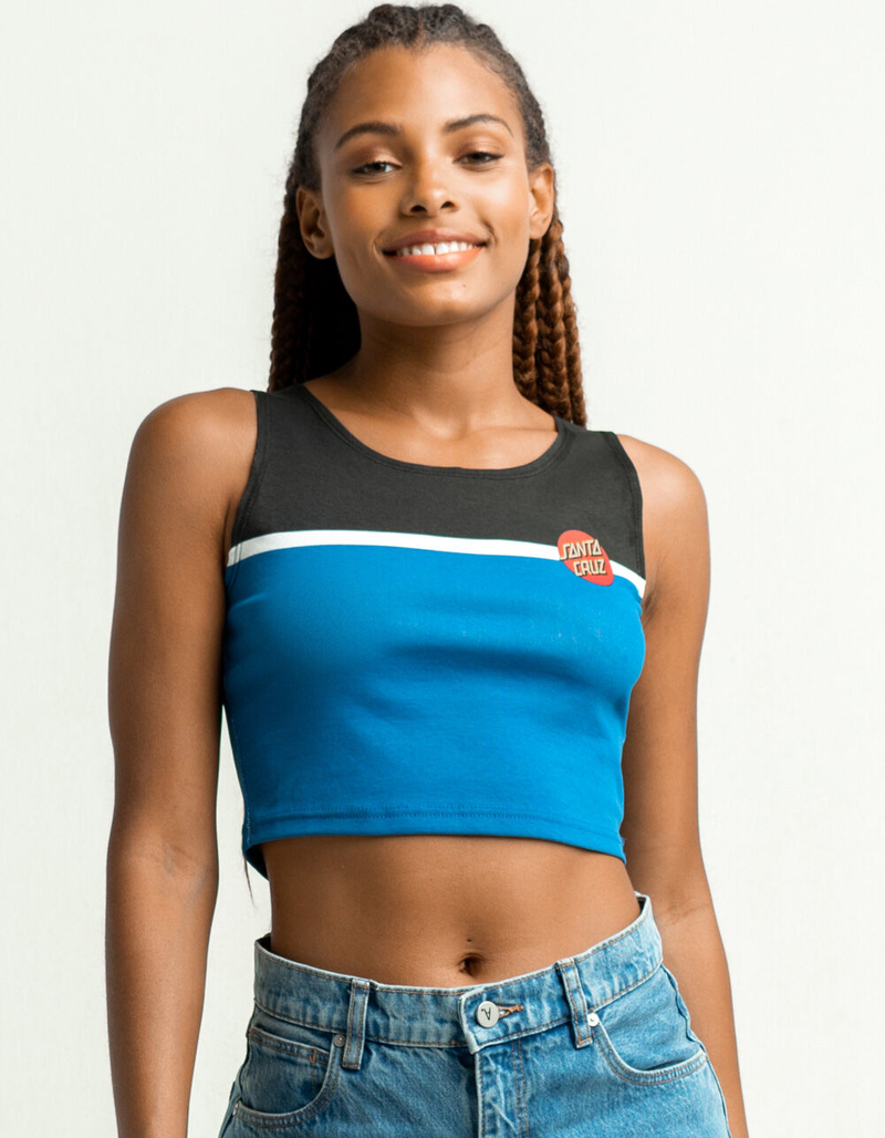 SANTA CRUZ Classic Dot Colorblock Womens Crop Tank image number 0