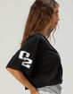 TRUE RELIGION Satin Patch Womens Crop Mesh Jersey image number 4