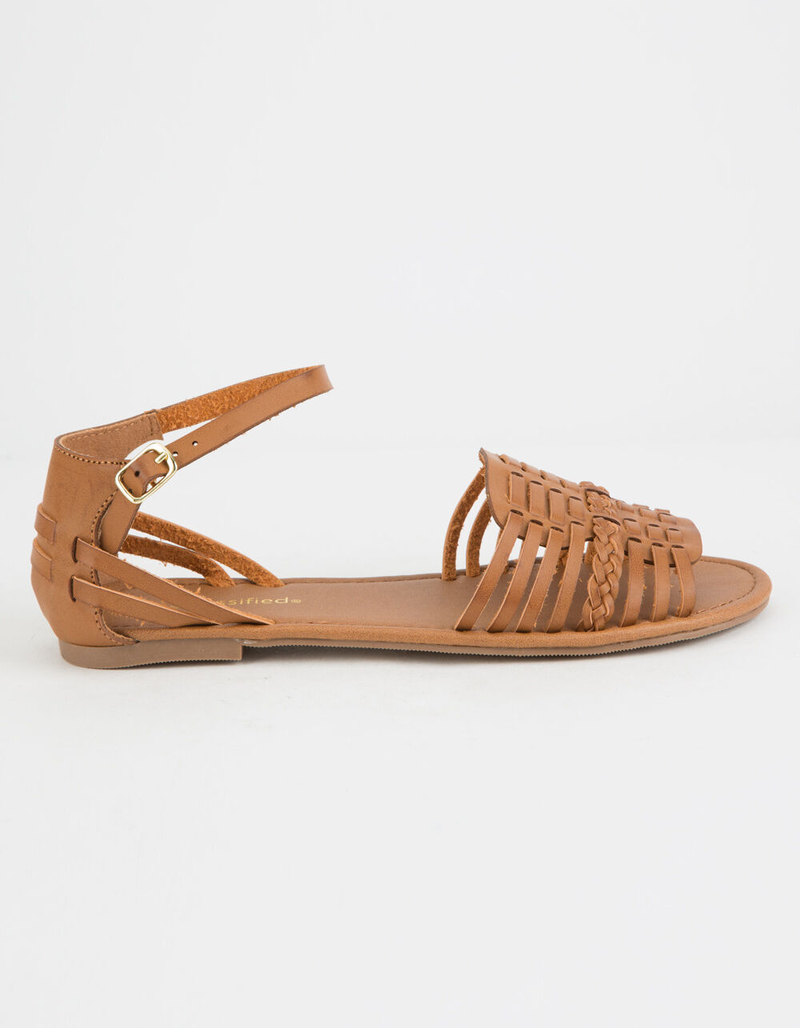 CITY CLASSIFIED Woven Basket Weave Tan Womens Sandals image number 2