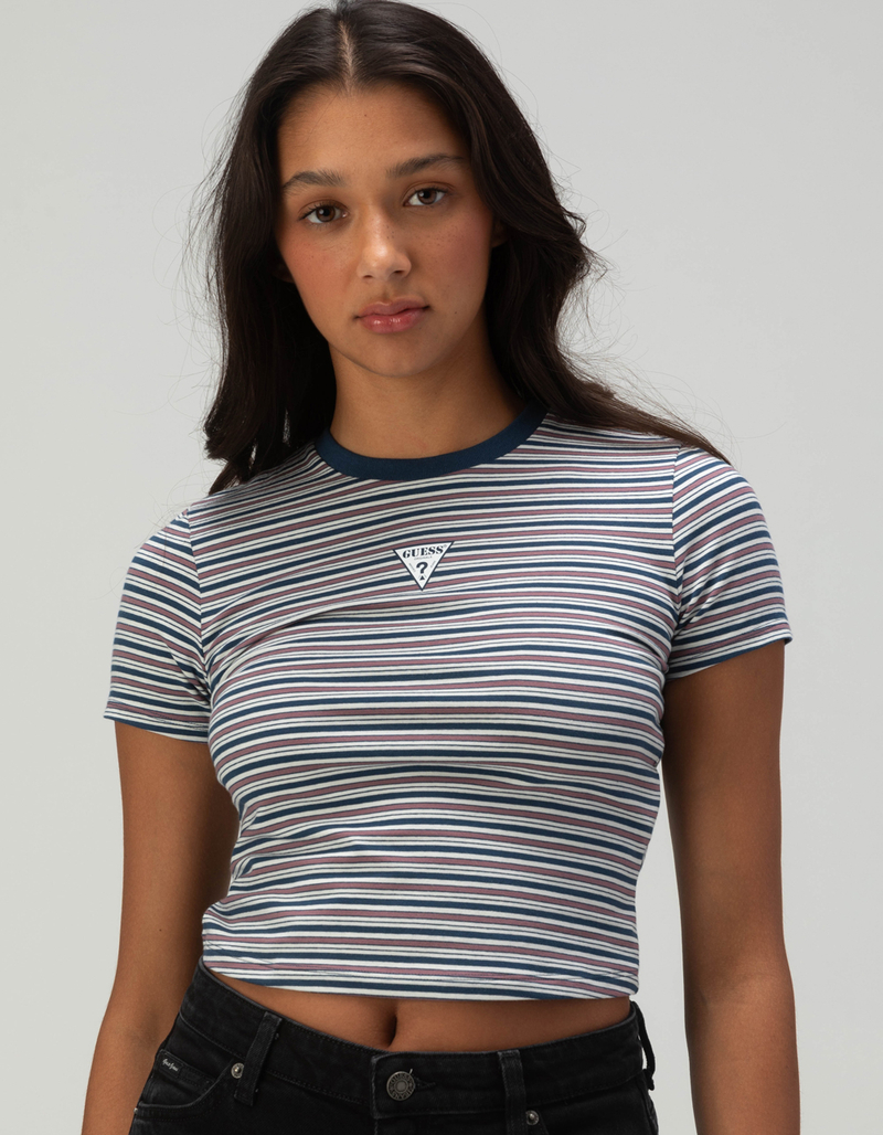 GUESS Stripe Knit Womens Baby Tee image number 0