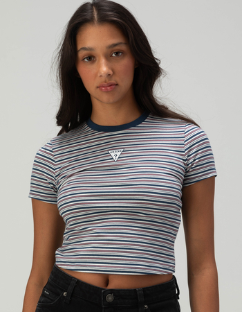 GUESS Stripe Knit Womens Baby Tee Primary Image