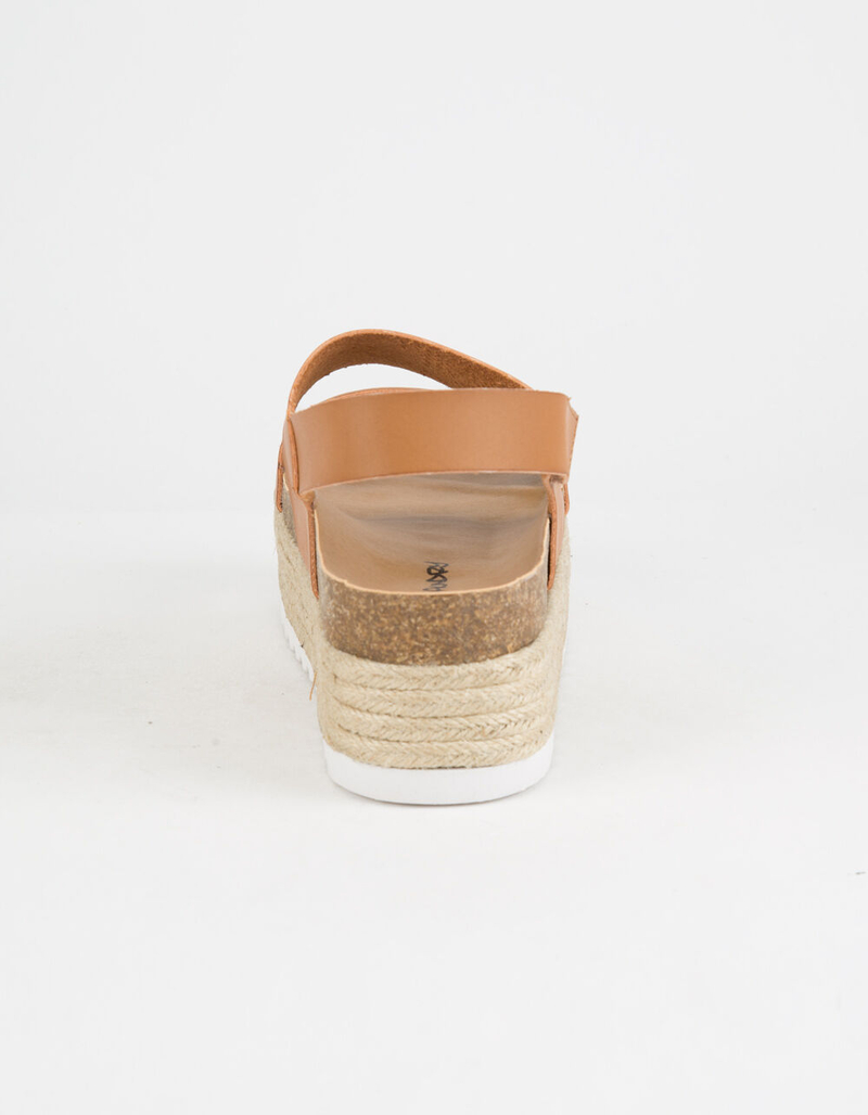 DIRTY LAUNDRY Peyton Espadrille Cognac Womens Velcro Platform Sandals image number 3