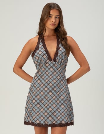RSQ Womens Plaid Halter Dress Primary Image