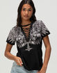 AFFLICTION Saint Womens Lace Up Tee image number 1