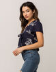 SKY AND SPARROW Embroidered Tie Front Womens Crop Top image number 3
