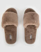QUPID Faux Fur Band Womens Taupe Slippers image number 5
