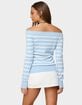 EDIKTED Lori Striped Off Shoulder Sweater image number 3