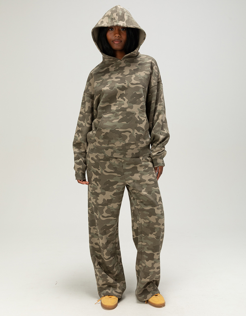 FULL TILT Camo Womens Wide Leg Sweatpants image number 5