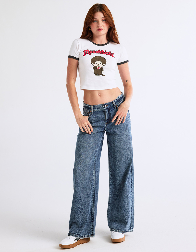 RSQ Womens Mid Rise Wide Leg Jeans image number 11