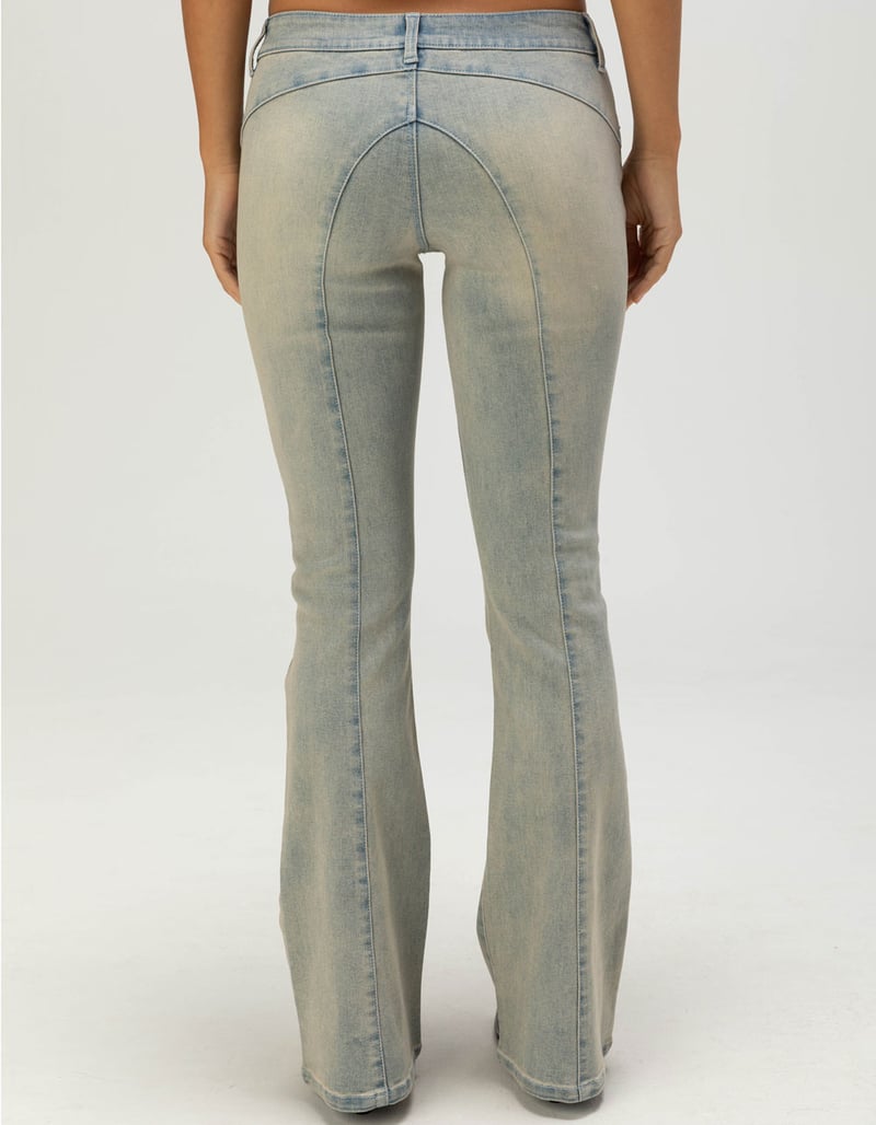 WEST OF MELROSE Womens Ultra Low Rise Seam Bootcut Jeans image number 3