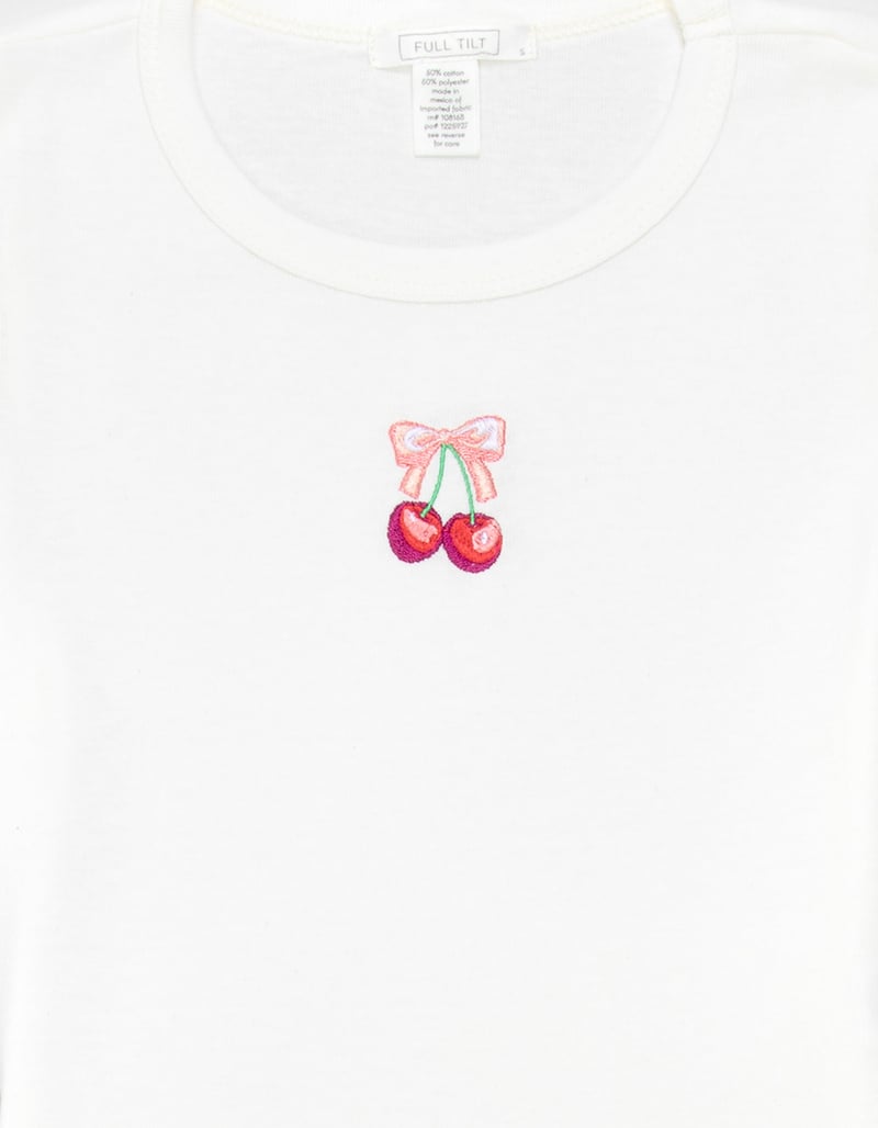 FULL TILT Embroidered Cherry Girls Baby Tee image number 1