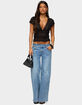 EDIKTED Dale Low Rise Straight Leg Stretchy Jeans image number 5