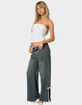 EDIKTED Bow Slitted Vintage Washed Jeans image number 3