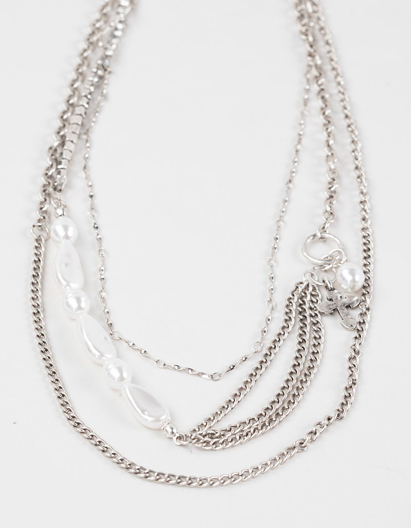 FULL TILT Layered Pearl/Cross Necklace image number 1