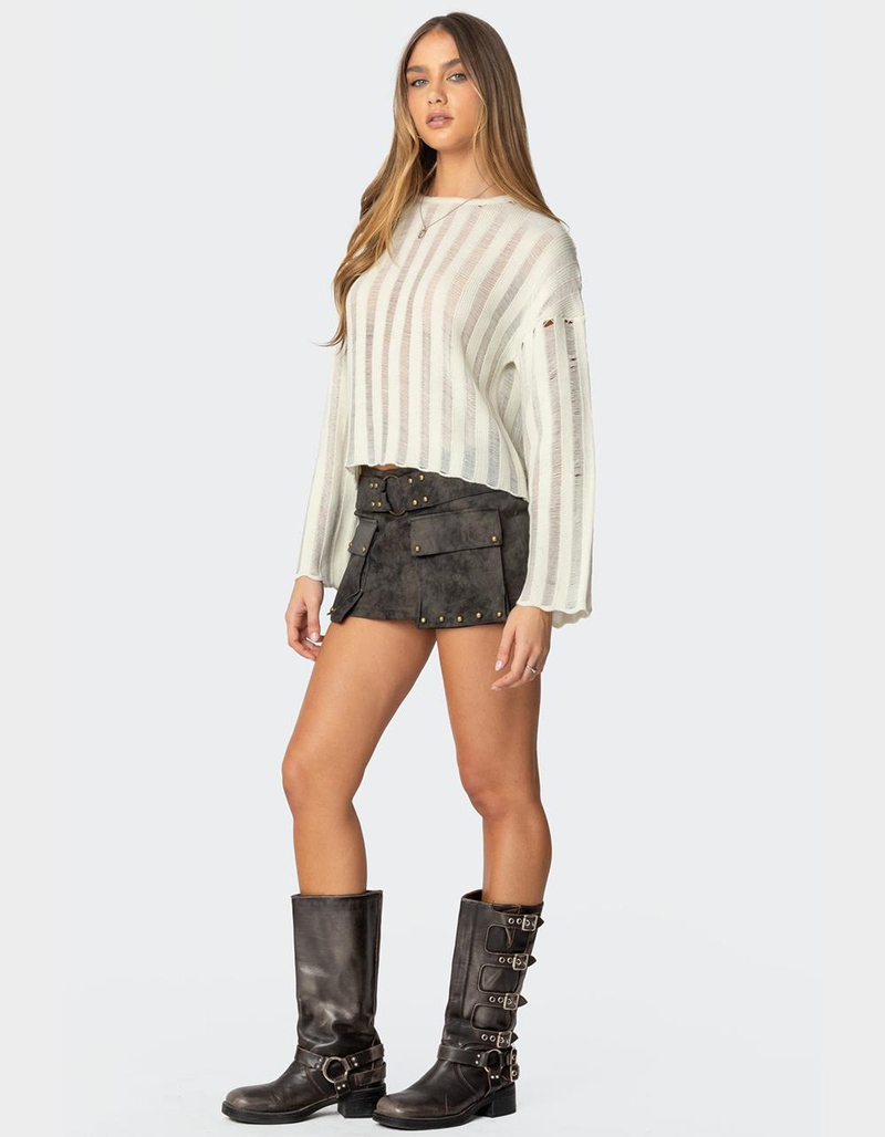 EDIKTED Marge Studded Faux Leather Mini Skort image number 2