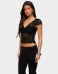 EDIKTED Elza Scalloped Sheer Lace Top image number 2