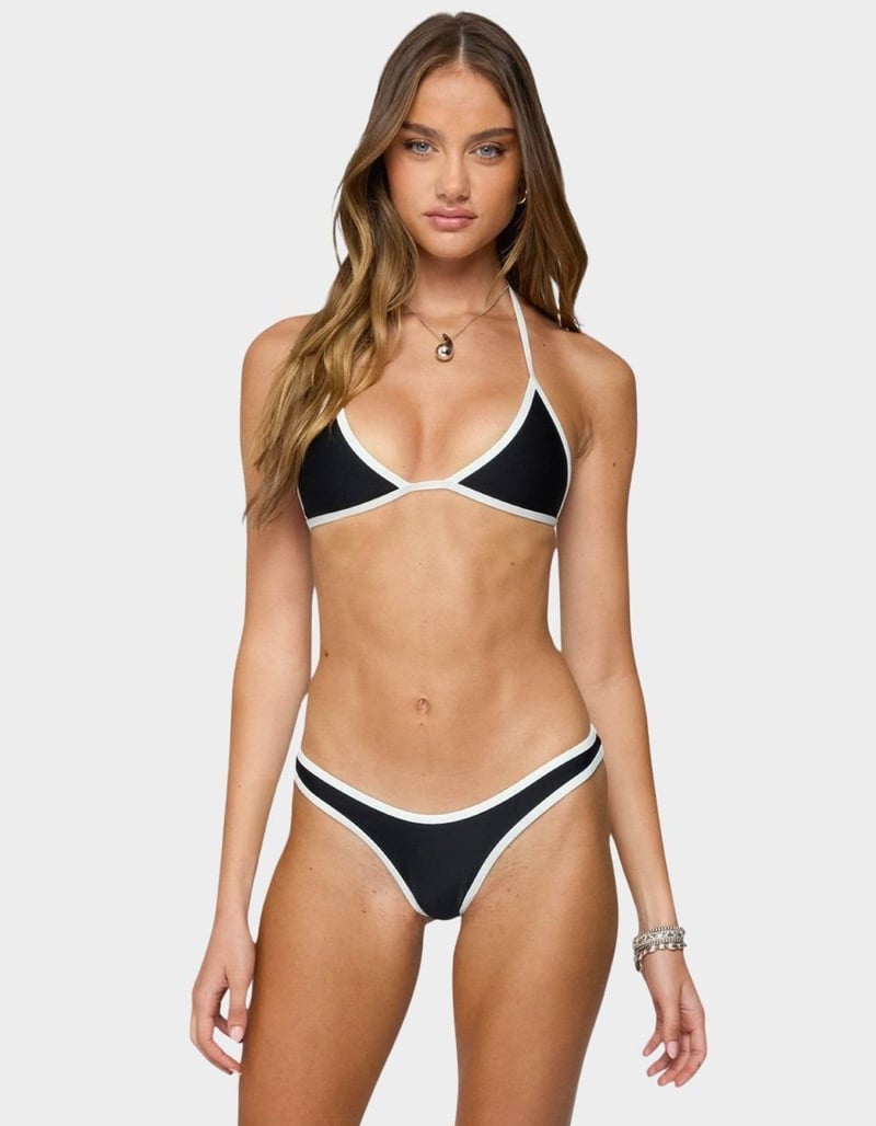 EDIKTED Dina Contrast Triangle Bikini Top image number 0